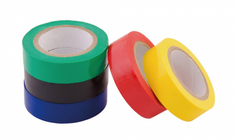 Набір стрічок MASTERTOOL ізоляційних 0.15 мм 17 мм 10 м 5 шт синя/червона/жовта/зелена/чорна 44-9000-44-9000