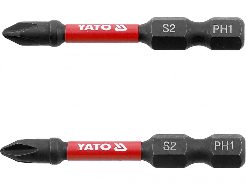 Насадка викруткова ударна YATO; PH1 х 50 мм. шпиндель 6-гран- 1/4", 2 шт.[10]-YT-78040