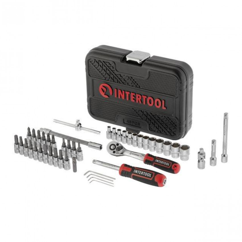 Набір інструментів 46 од., STORM, 1/4", Cr-V INTERTOOL ET-8046-ET-8046