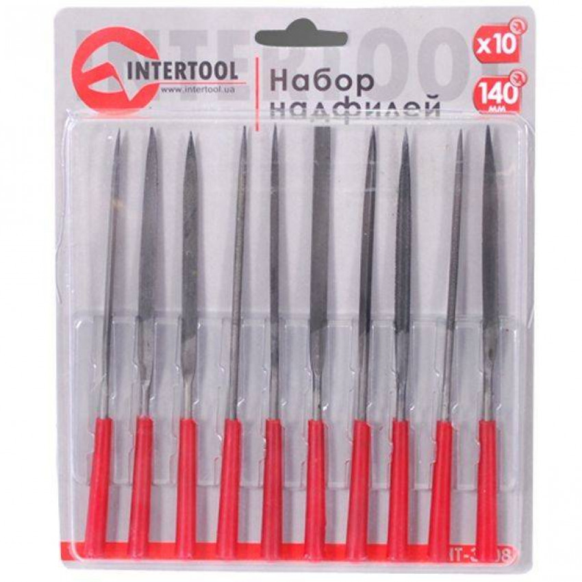 Набір надфілів 10 од., 140 мм INTERTOOL HT-3708-HT-3708