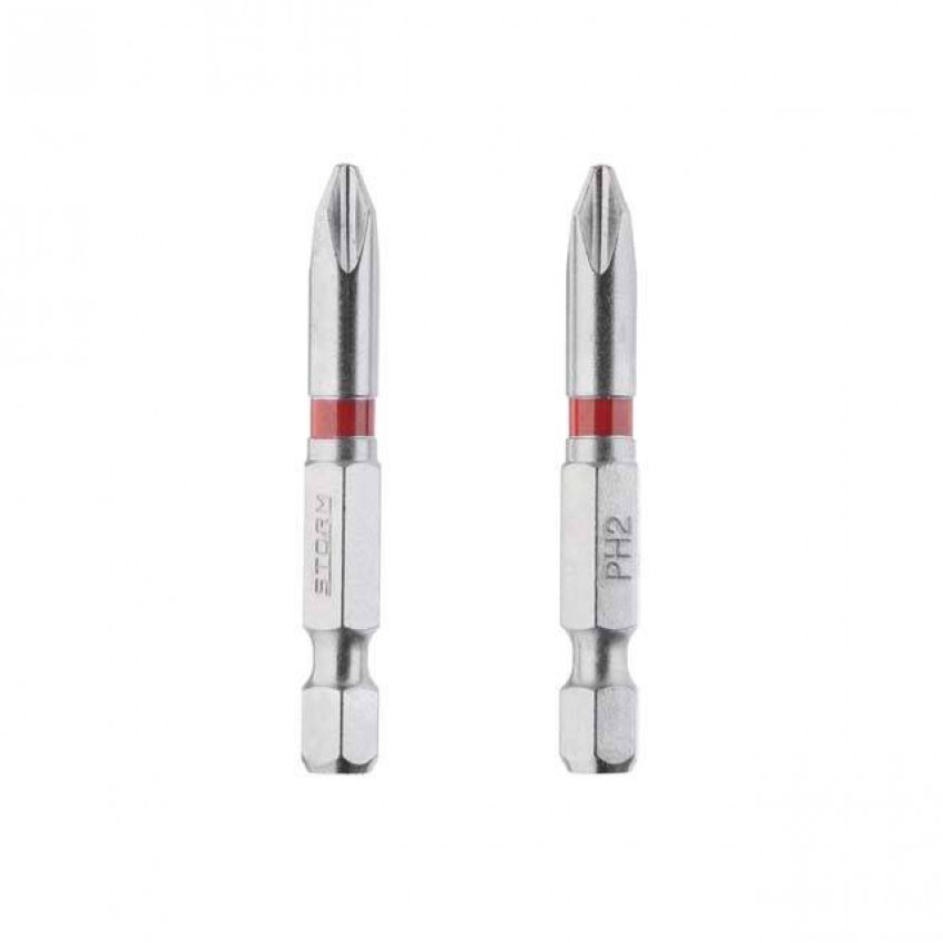 Комплект викруткових насадок PH2 1/4" * 50 мм, S2, уп. 2 од., STORM INTERTOOL VT-0212-VT-0212