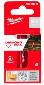 Коронка алмазна Diamond Plus/Max MILWAUKEE, Ø8,0мм (1/4 Hex)