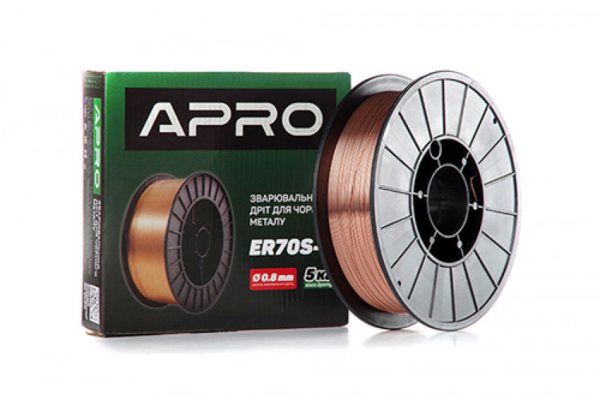 Зварювальний дріт ER70S-6 0,8 мм 5 кг п.б.  (APRO)-699927