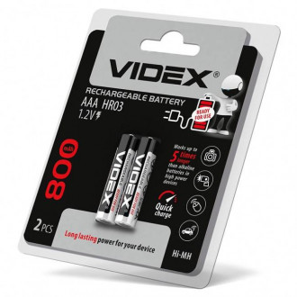 Акум. VIDEX HR03 / AAA R03, 600mAh блістер / 2шт.-[articul]