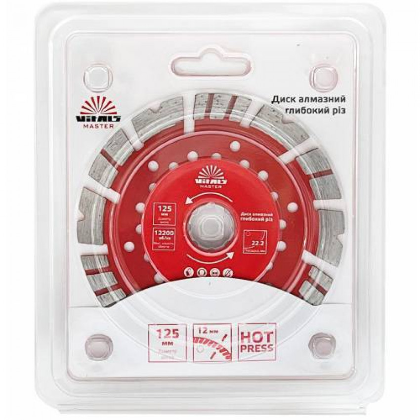Диск алмазний Vitals Master Глибокий Рез 230×22.2×12 мм-168116