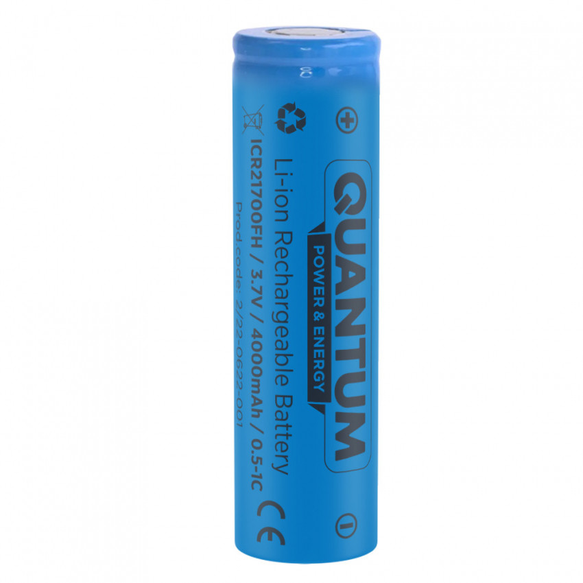 Акумулятор літій-іонний Quantum Li-ion ICR21700, 4000mAh, 0.5-1С, 1шт/уп-ICR21700FH/4000