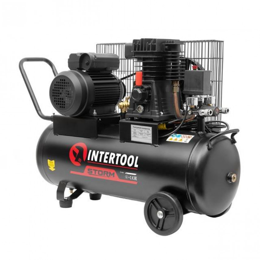 Компресор 50л, 1.8 кВт, 220 В, 10 aтм, 250 л/хв. INTERTOOL PT-0011-PT-0011