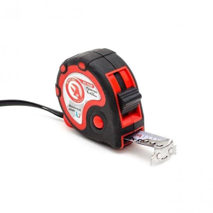 Рулетка з фіксатором 8 м "Супер Магніт" INTERTOOL MT-0608-MT-0608
