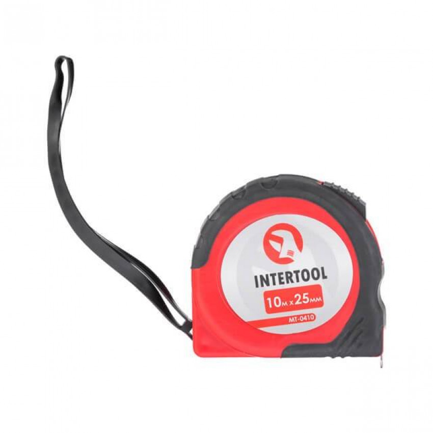Рулетка з фіксатором 10 м * 25 мм INTERTOOL MT-0410-MT-0410