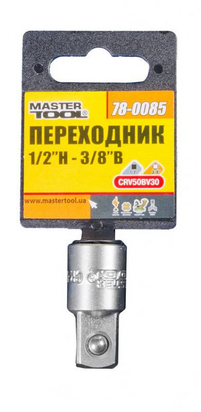 Перехідник MASTERTOOL 1/2"В-3/8"З CRV 78-0085-78-0085