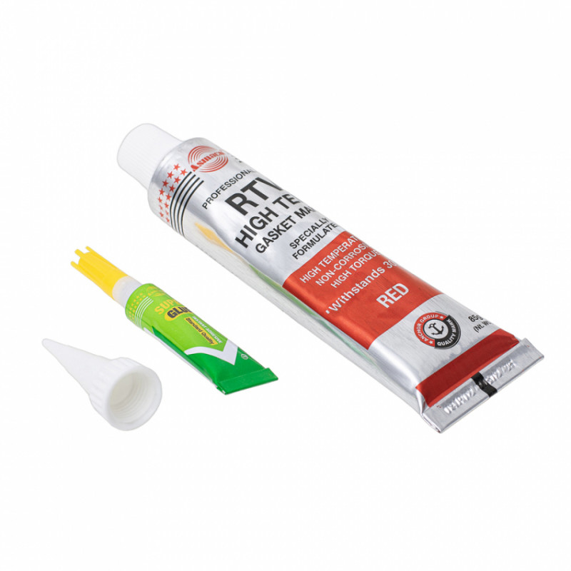Герметик силіконовий RTV формувач прокладок високотемпературний +300°С червоний 85г ОАЕ ASMACO (6371221)-6371221