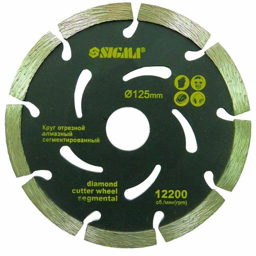 Коло алмазне сегментоване Ø400х25.4мм, 3800об/хв Sigma (1922401)-1922401