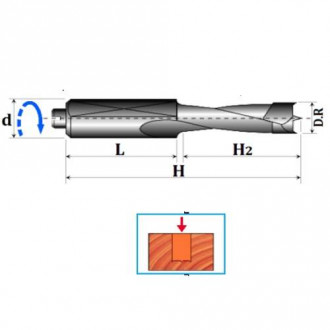 Фреза Сверло RIGHT (D5, H57.5, L27, d10) 10-510-050-[articul]
