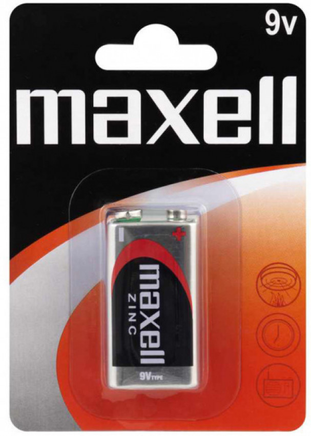 Сольова батарейка Maxell 9V/F22 Крона 1шт/уп blister-724020.04