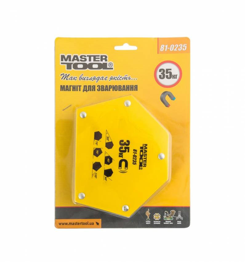 Магніт для зварювання MASTERTOOL 35 кг 30/45/60/75/90/135° 145х110 мм 81-0235-81-0235