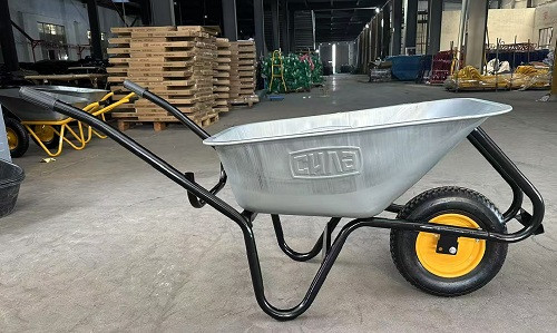 Тачка садово-будівельна одноколісна 100л, 200кг, колесо пневмо 4х8'' СИЛА-550452