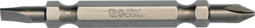 Викрутка насадка 2-стор. YATO з плоским - 4,5 та хрестящим - PH1 шліцами 1/4", l = 65 мм упак. 10 шт.,-YT-78165