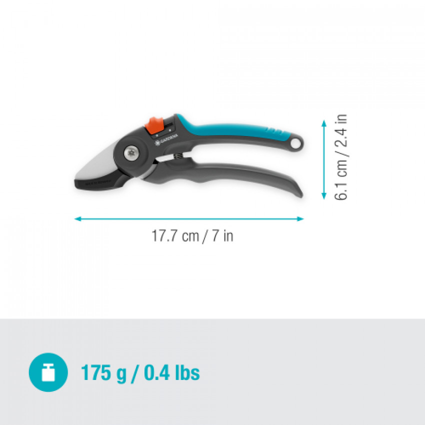 Секатор Gardena PremiumCut dry wood із ковадлом 20 мм-12240-20.000.00