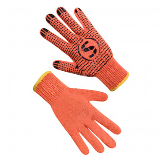 Рукавички трикотажні помаранчеві з ПВХ крапкою 74210 &quot;б&quot;  помаранчевий (69939)-[articul]