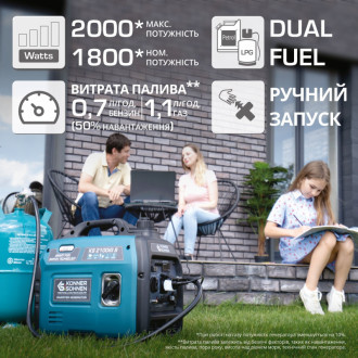 Інверторний газобензиновий генератор KS 2100iG S-[articul]
