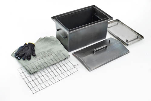 Коптильня з гідрозатвором товщина метала 2мм 510*310*320мм з чохлом і рукавичками СИЛА-960003