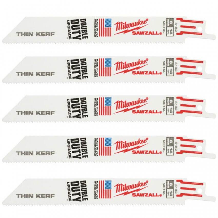 Полотно для шабельних пил THIN KERF MILWAUKEE, 150х1,8мм, (5шт), (метал)-48475182