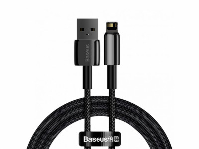 Кабель Baseus Tungsten Gold USB 2.0 to Lightning 2.4A 1M Чорний (CALWJ-01)-[articul]