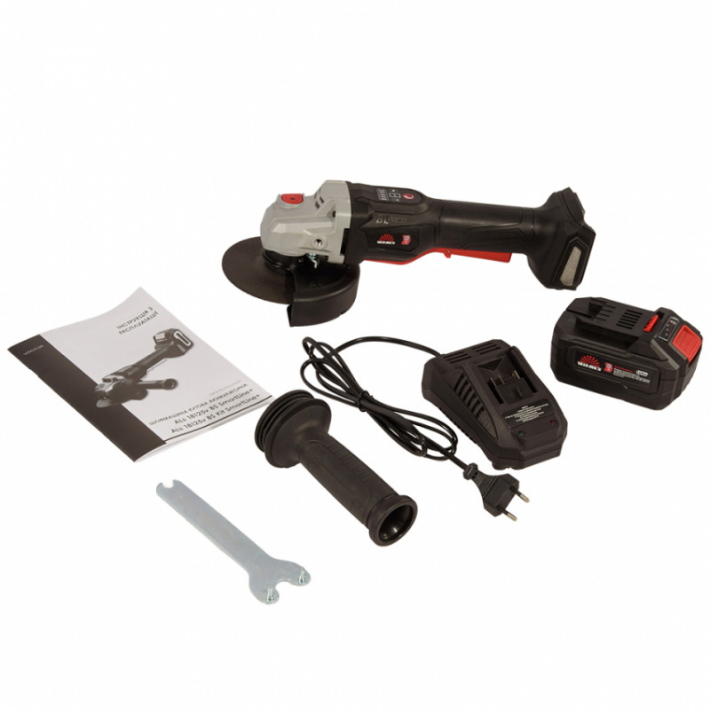 Шліфмашина кутова акумуляторна Vitals Professional ALs 18125v BS Kit SmartLine+-239534