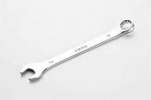 Ключ рожково-накидний полірований CrV 15мм СИЛА-201065