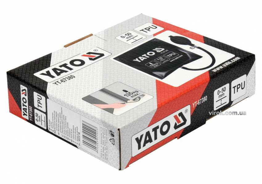 Подушка монтажна, надувна YATO для навантаження - 135 кг, висоти 2-50 мм, габарити - 150 х 160 мм-YT-67380