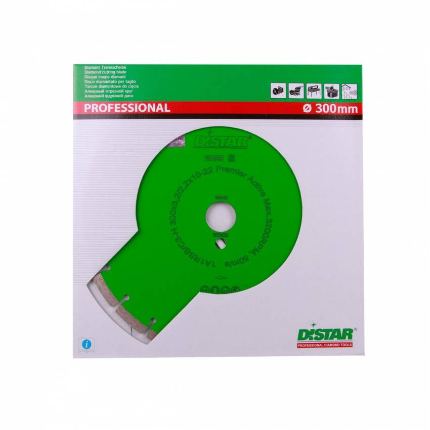Круг алмазний вiдрiзний 1A1RSS/C3 300x3,0/2,0x10x25,4-22-HIT Premier Active-14320060022