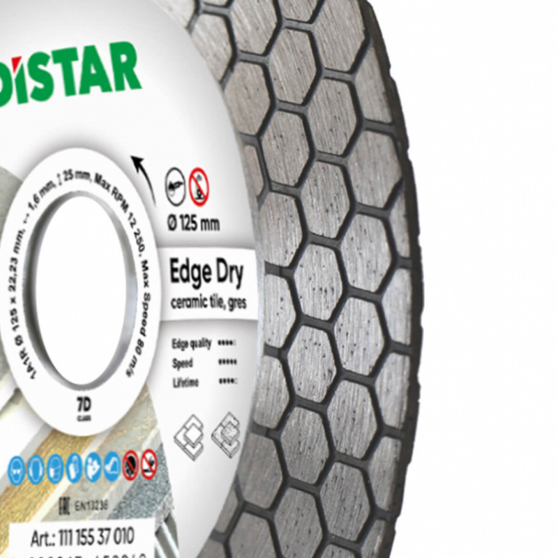 Круг алмазний вiдрiзний 1A1R 125x1,6/1,2x25x22,23 Edge Dry-11115537010