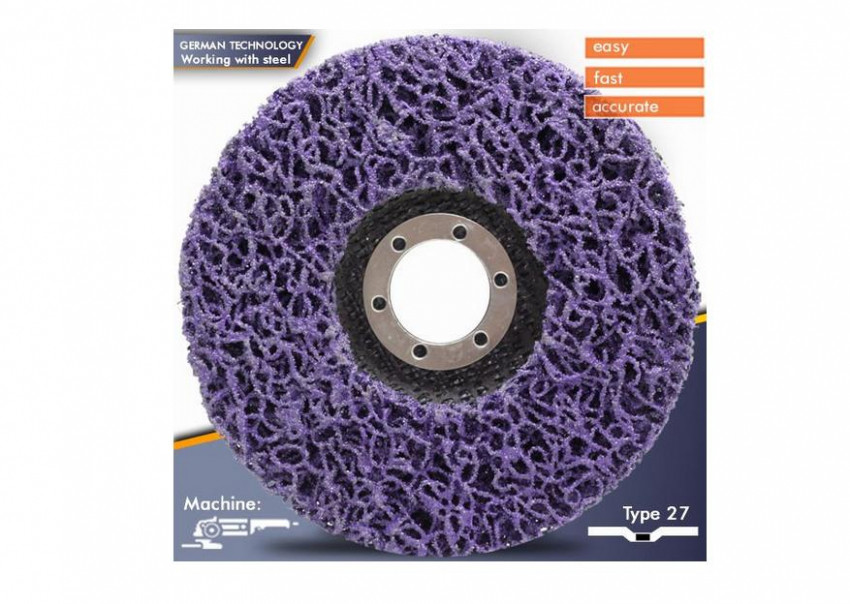 Круг зачисний 125*22 пористий фіолетовий (для зняття фарби)-PSD12522A purple