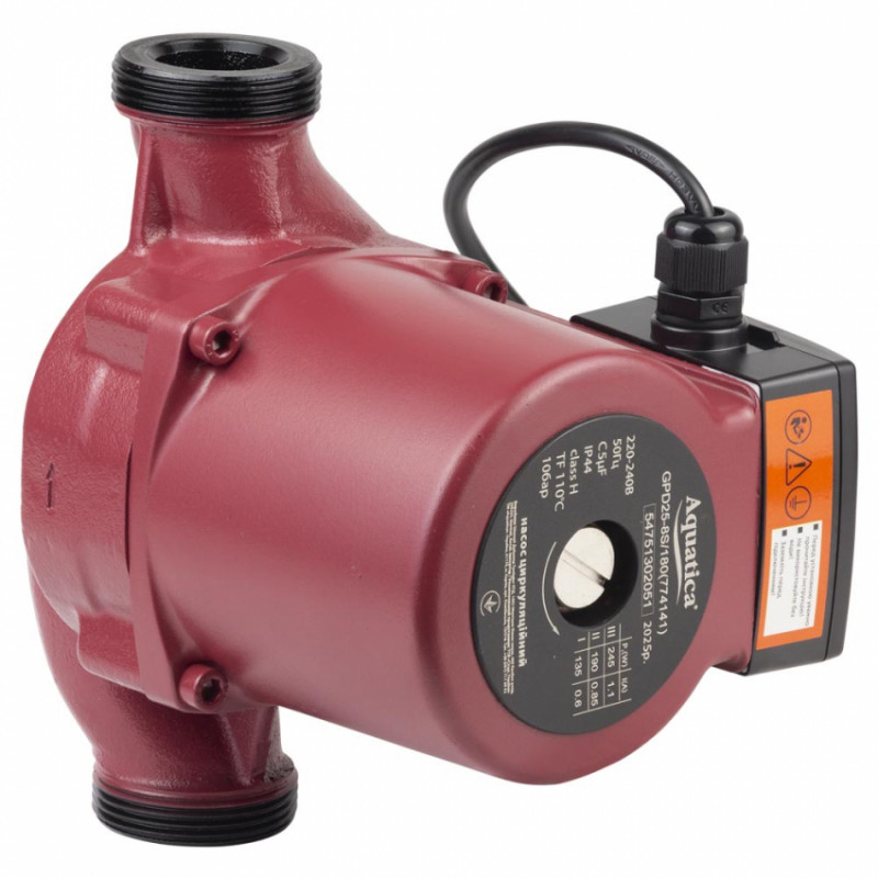 Насос циркуляційний 245W Hmax 8m Qmax 200l / min Ø1½ "180mm nuts Ø1" AQUATICA (774141)-774141