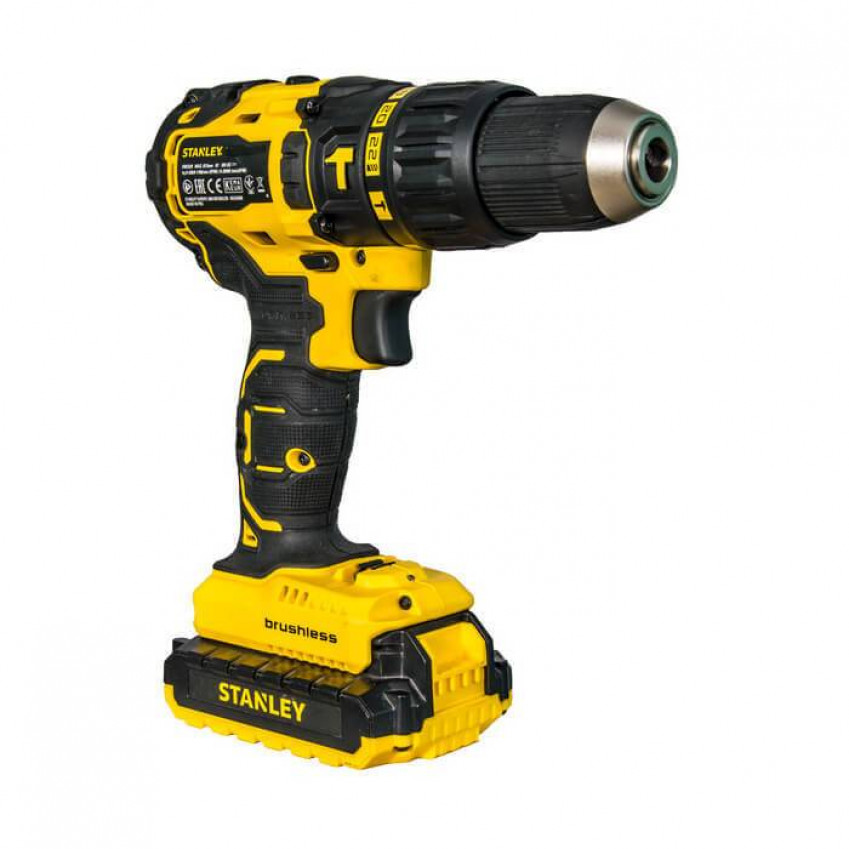 Дриль-шуруповерт акумуляторний безщітковий ударний STANLEY SBH20D2K-SBH20D2K