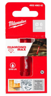 Коронка алмазна Diamond Plus MILWAUKEE, Ø6,0мм (1/4 Hex)