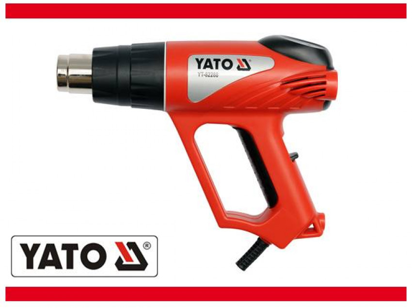 Фен технічний мережевий YATO. W= 2000 Вт 0~550°C, t° режими: 350°С/500°С [10]-YT-82288