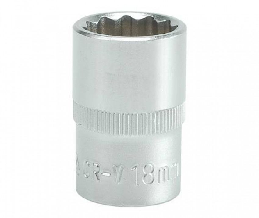 Головка 12-гранна коротка YATO із квадром. 1/2", М=18 мм, L=38 мм [10/100/200]-YT-1280