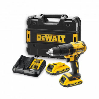 Дриль-шуруповерт акумуляторний безщітковий DeWALT DCD777D2T, безщеточний, ненаголошений, XR Li-Ion 18 В, 2 Ач, 65 Нм, 500-1750 об/хв, патрон 13 мм швидкозатискний, кількість швидкостей - 2, вага 1,1. пристрій, валіза-[articul]