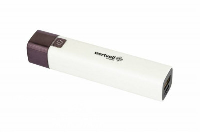 Ліхтар WERTVOLL 3 режими LED Li-ion 1200 mAh/t 7000 K/80 lum powerbank ABS 122х25 мм WHITE RX-8001