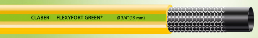 Шланг поливальний 5/8" 30м Flexyfort Green, жовтий з зел. полосою-91350000