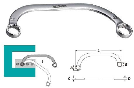 Ключ накидний стартерний 17*19мм-1243-7-1719
