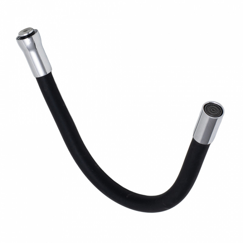 Вилив (гусак) 3/4" для кухні силіконовий чорний AQUATICA (XH-5239) (9793510)-9793510