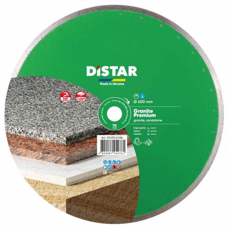 Круг алмазний вiдрiзний 1A1R 400x2,4x10x32 Granite Premium-11327061026