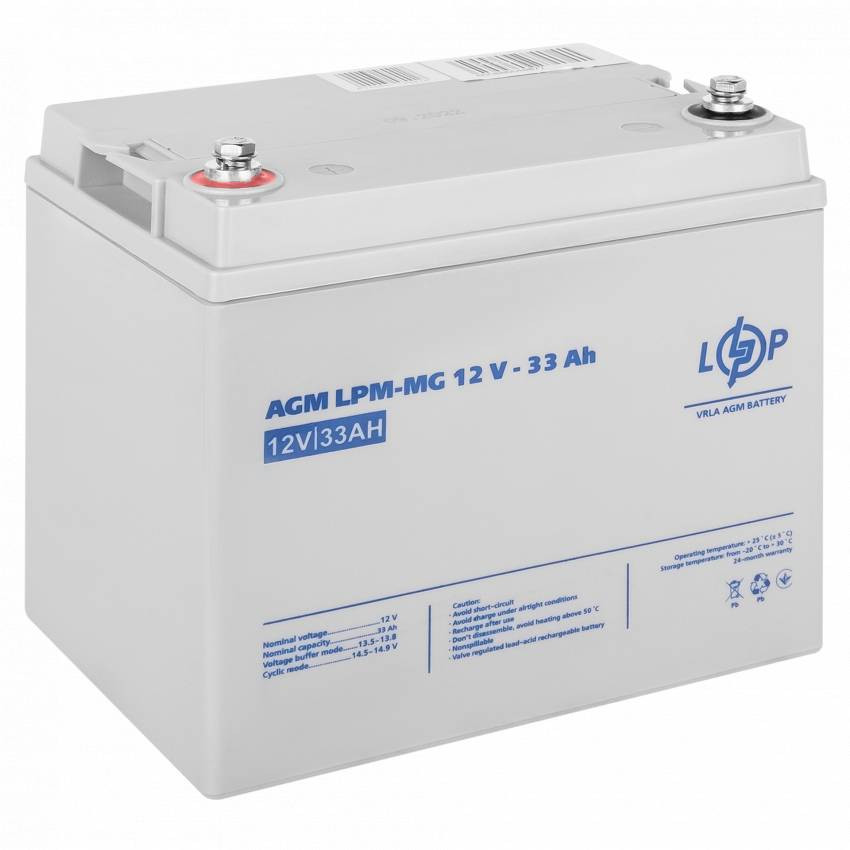 Акумулятор мультигелевий AGM LPM-MG 12V - 33 Ah для TESLA-
