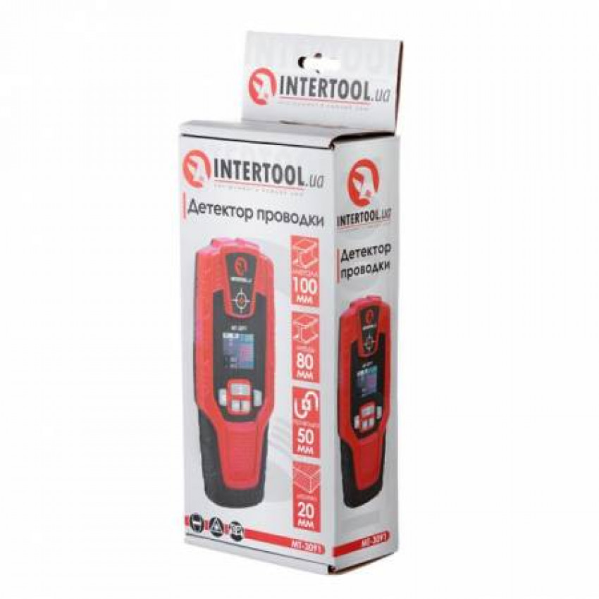 Детектор проводки, макс. глибина 10 см, кольоровий дисплей INTERTOOL MT-3091-MT-3091