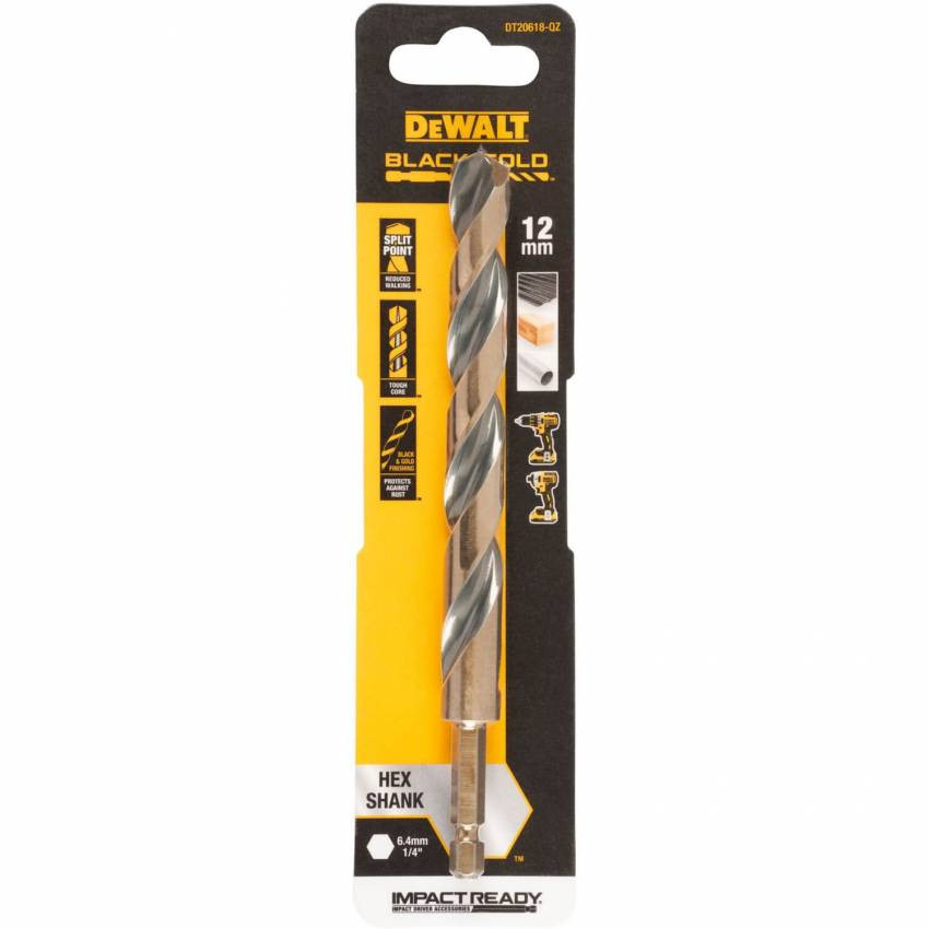 Сверло по металлу EXTREME IMPACT Black & Gold DeWALT DT20618-DT20618