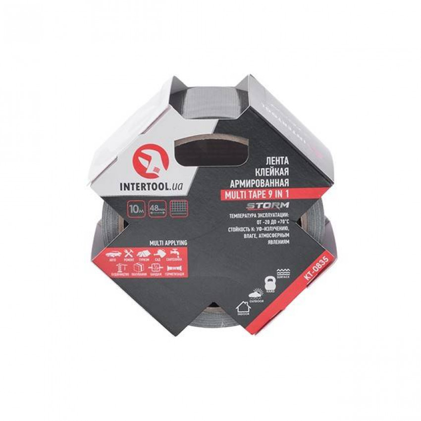 Стрічка клейка універсальна MULTI TAPE 48мм*10м, армована, STORM INTERTOOL KT-0835-KT-0835