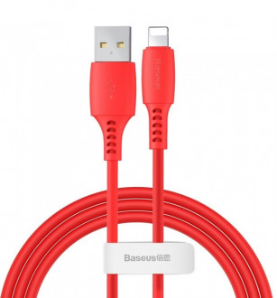 Кабель Baseus Colorful USB 2.0 to Lightning 2.4A 1.2M Червоний (CALDC-09)-[articul]