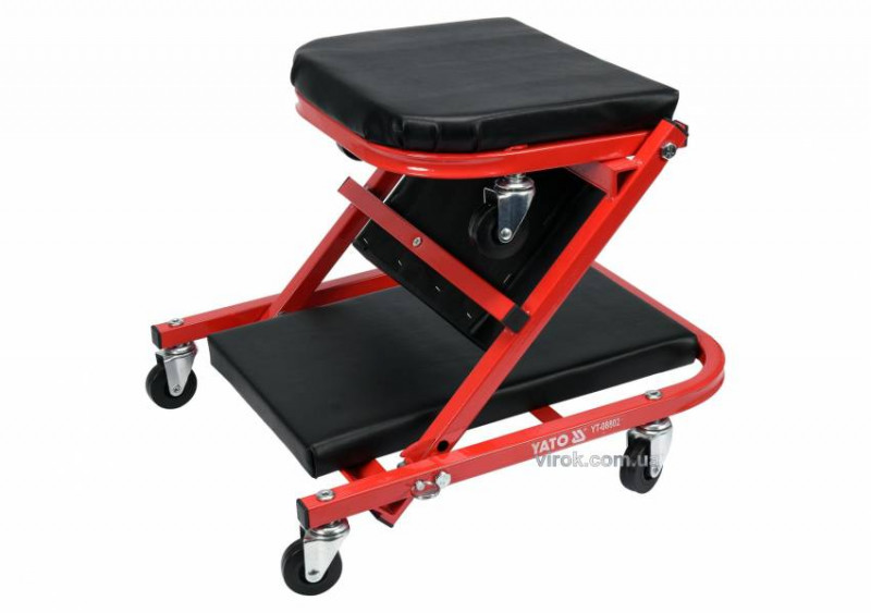 Лежак-сиденья для ремонта YATO на 6 колесах; 91х 42х 13 см, для навант. леж./сид. полож- 150/120 кг-YT-08802